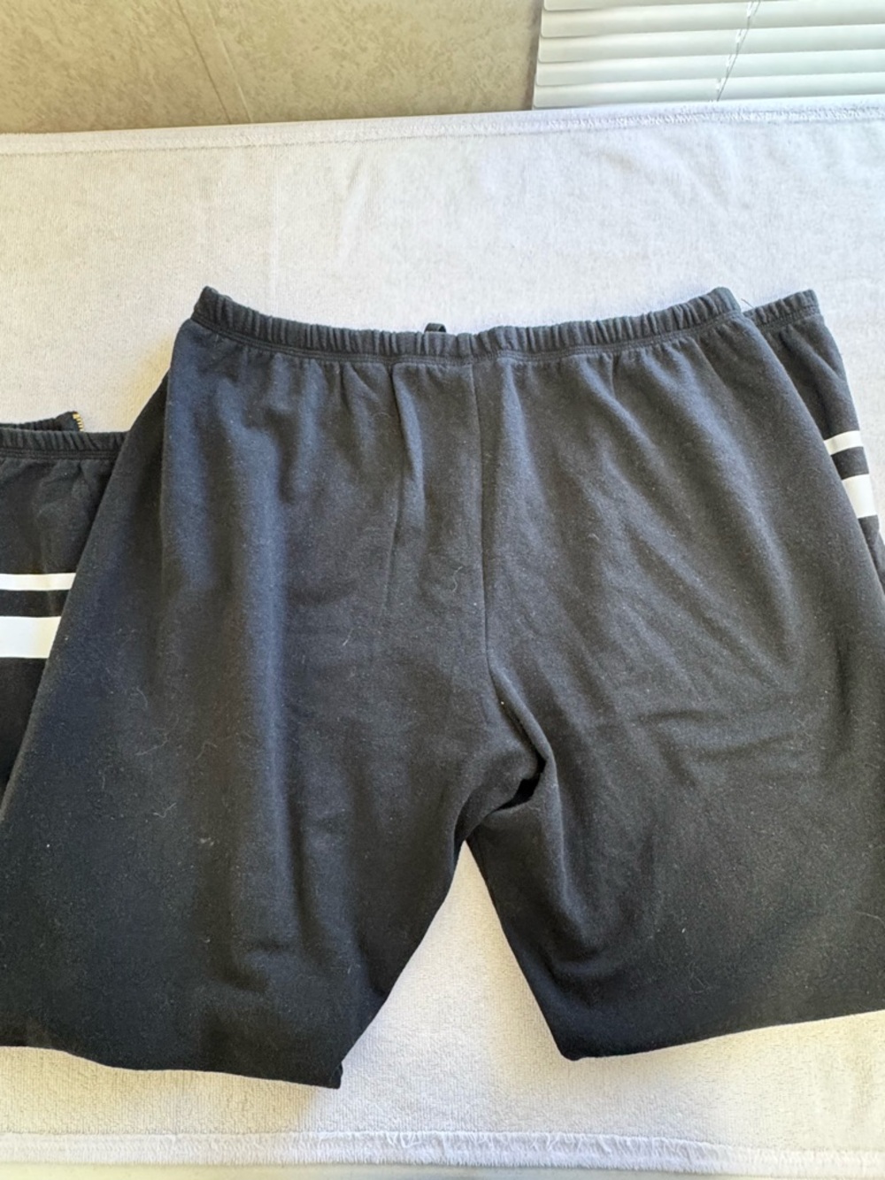 PINK Victoria's Secret Black Jogger Pants with White Logo Stripes - Picture 6 of 7